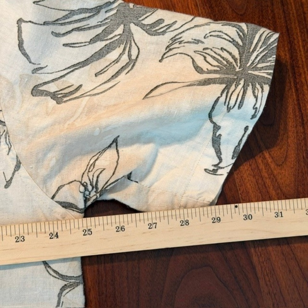Panama Jack Mens XL Floral Sketch Ramie Cotton Short Sleeve Button Down Shirt - Picture 5 of 6